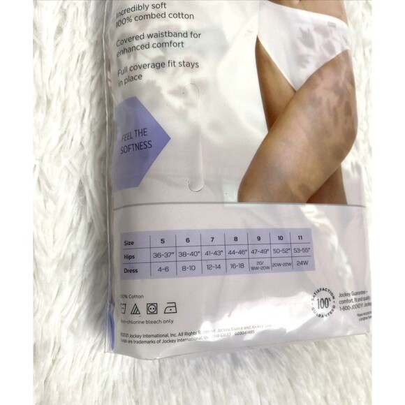 Jockey Elance Underwear French Cuts 100% Cotton Comfort 3 Pack Pink Floral White - Picture 8 of 10